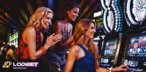 casino players enjoying their game in slot machine