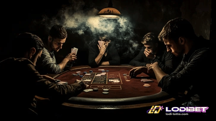 casino players playing poker showing their emotions